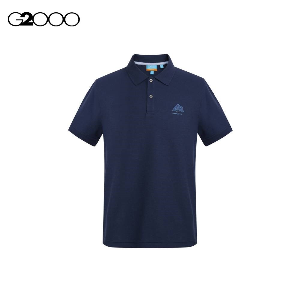 G2000 Men Embroidery Logo With Basic Tc Pique Polo - Blue